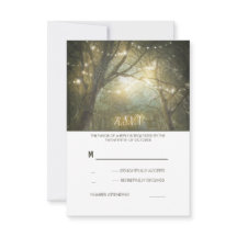 Rustic Woodland String Luzes De Casca Cartão RSVP 