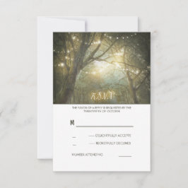 Rustic Woodland String Luzes De Casca Cartão RSVP