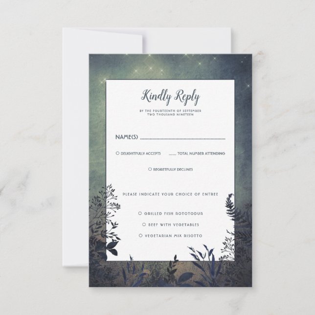 Rustic Woodland Wedding RSVP (Frente)