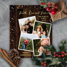 Rustic Woodsy Wood Faith Love e Family 4 Photo F