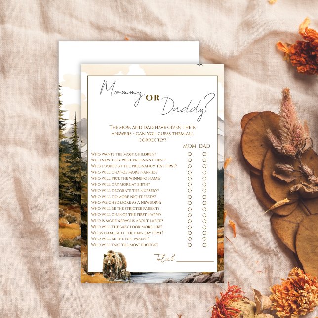 Rústica Mamãe Woodland ou Jogo de Chá de fraldas P (Criador carregado)