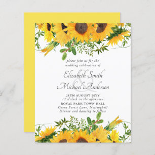 Rústico Sunflower Themed Casamento Orçamento