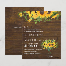 Rústico Sunflower Themed Casamento Orçamento