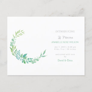 Rústico Verde Novo Anúncio de Nascimento Foto do B