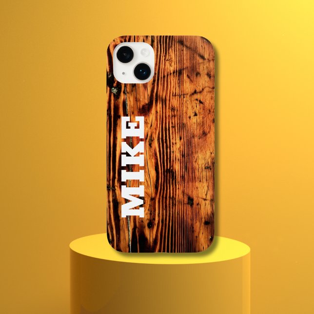 Rústico Vintage Madeira & Nome Personalizado,Minim (Criador carregado)