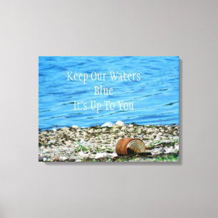 Rusty Can by Blue Water Message Canvas