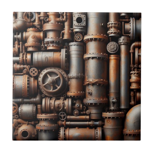 Rusty Pipes Azulejo cerâmico (Frente)