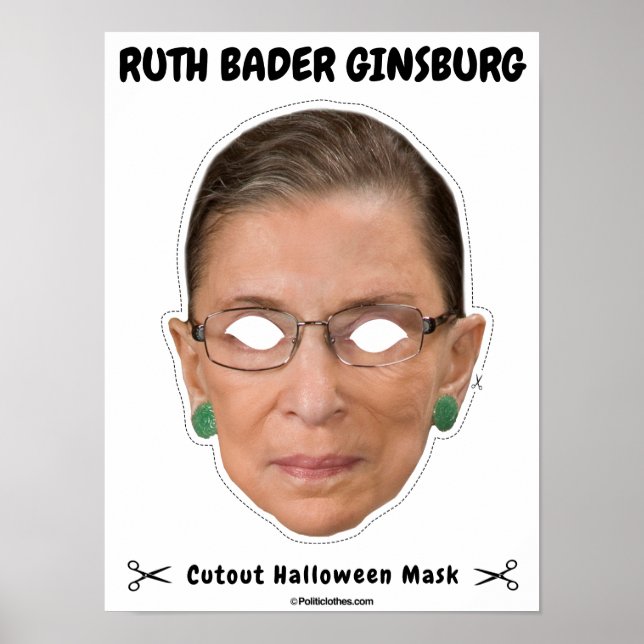 Ruth Bader Ginsburg Halloween Mask Poster (Frente)