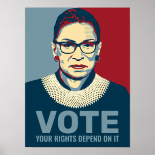 Ruth Bader Ginsburg Modern Pop Art Vote Poster