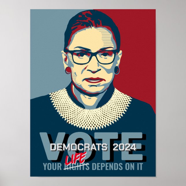 Ruth Bader Ginsburg Pro-Choice Vote em 2024 Poster (Frente)