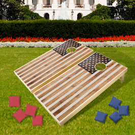 Rutic Wood Tone American Flag Orientação Vertical