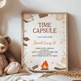 S. Campfire Camping Party Time Capsule Poster