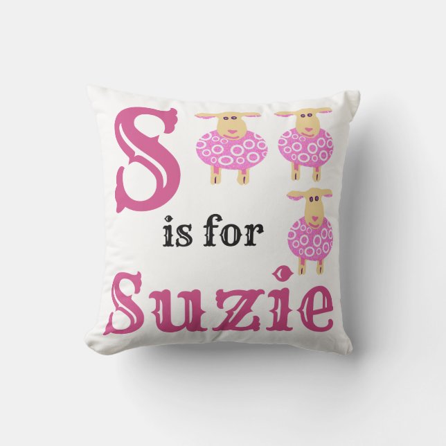 S é para Almofada de Suzie (Frente)