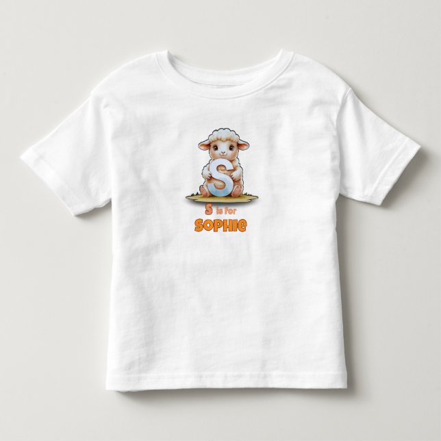 S é para Sophie - Camiseta Personalizada para Cria (Frente)