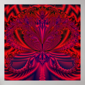 S.I. "Paixão de Ruby" Abstrato Fractal Art Poster