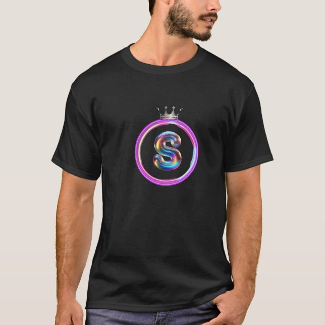 S inicial com T-Shirt real colorido (Frente)