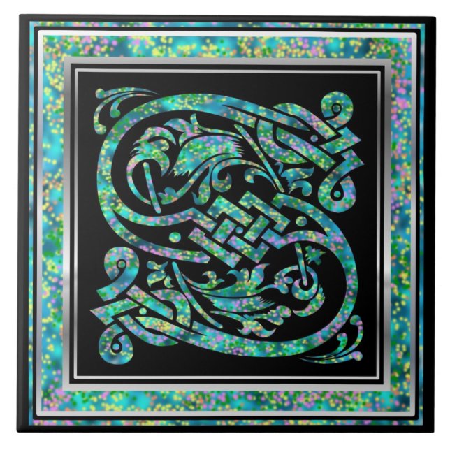 S Monograma Azulejos cerâmicos "Masselle Blue" (Frente)