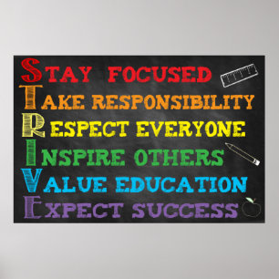 S.T.R.I.V.E. poster da sala de aula do acrônimo