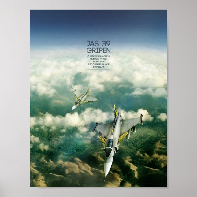 Saab JAS 39 Gripen poster (Frente)