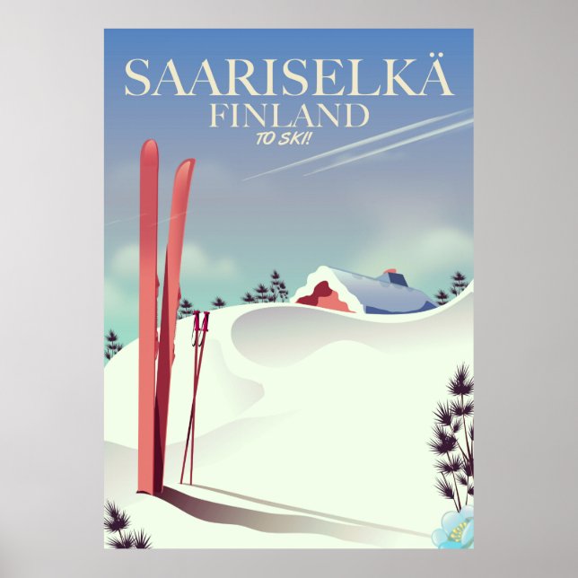 Saariselkä Finlândia ski poster (Frente)