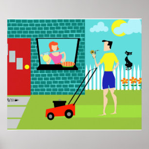 Sábado de manhã poster retro