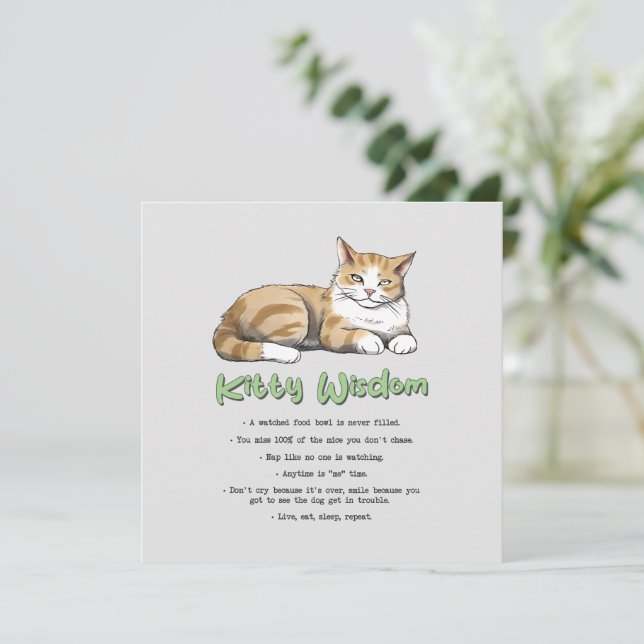 Sabedoria gatinho - Regras Engraçadas para Gatos c (Em pé/Frente)