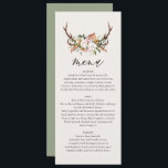 sábio verde menu de casamento elegante cor-de-rosa<br><div class="desc">Terracotta russa,  ferrugem,  verde-sábio,  botânico floral rosa e cardápio de decoração do dia do casamento. Design rústico de fazenda moderna.</div>