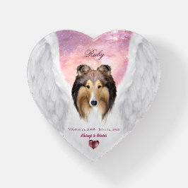 Sable Collie Angel Dog Heaven - Pet Memorial Heart