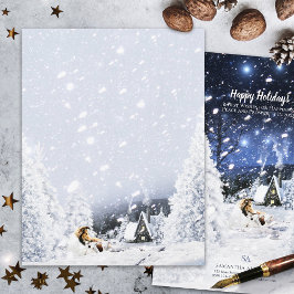 Sable Collie & Lambs, Snowy Christmas - Stationery