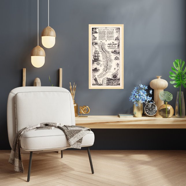 Sable Island Atlantic Graveyard Treasure Impressão (Sable Island Atlantic Graveyard Map print)