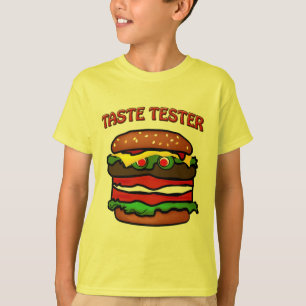 Sabor Hamburger Crianças Camisa Amarela