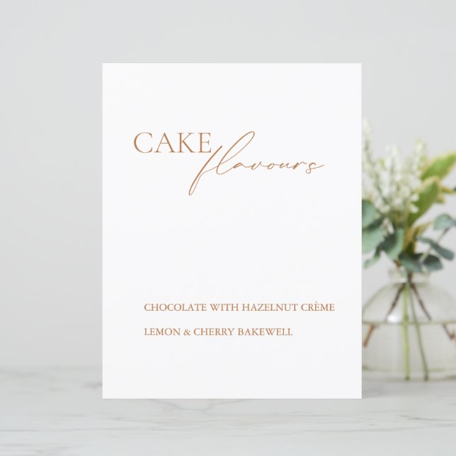Sabores de Bolo Minimalista Sinal de Casamento (Em pé/Frente)