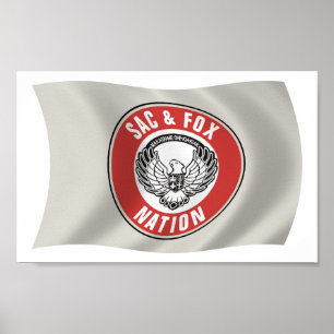 Sac & Fox Nation (Oklahoma) Flag Poster Impressão