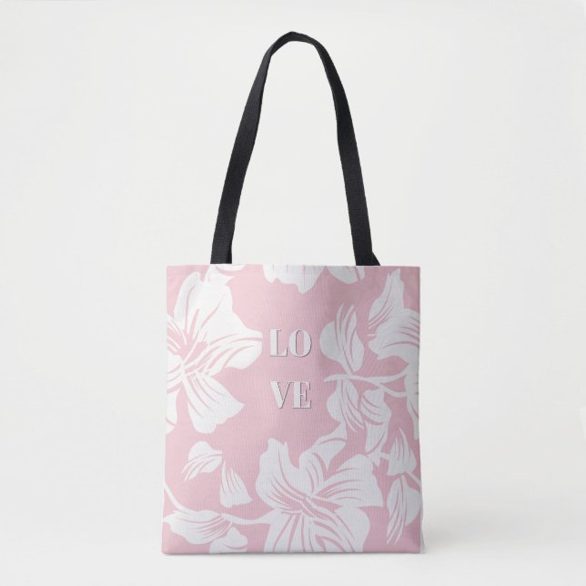 Saca Tote Botânica de Amor Minimalista Moderna (Frente)