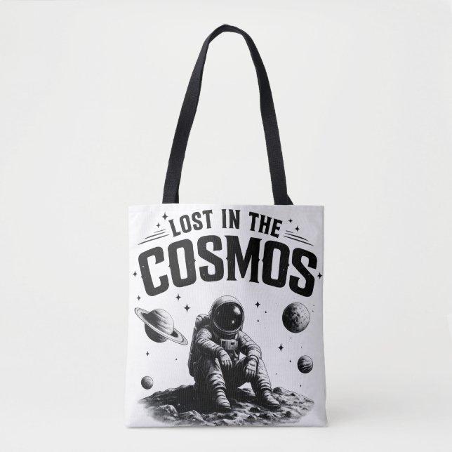 Saca Tote Branca Astronauta Perdido no Cosmos (Frente)