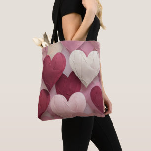 Saca Tote com Padrão de Coração Bolsa de Amor do D
