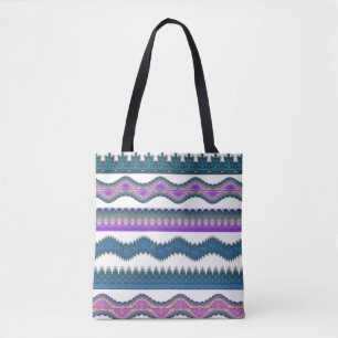 Saca Tote com Padrão Zig Zag Tribal Boho