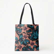 Saca Tote Flor de Campainha de Romance Sombrio
