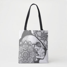Saca tote mandala de caveira de gato