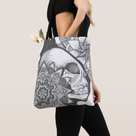 Saca tote mandala de caveira de gato