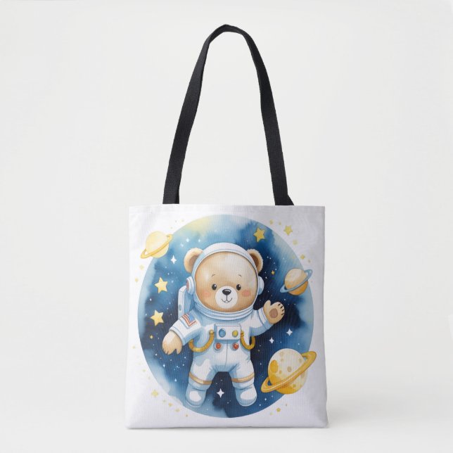 Saca Tote Urso Astronauta Espacial Fofo (Frente)