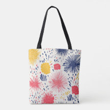 Saco Colorido de Tote Burst de Fio | Festivo e Div