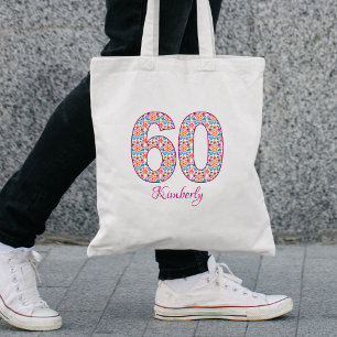 Saco de 60 anos, moderno bolsa floral personalizad