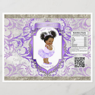 Saco de Batata Frita Roxo Prata Bebê Afro-American