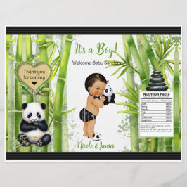 Saco de Batata Frita Tema Panda e Bambu Bebê Menin