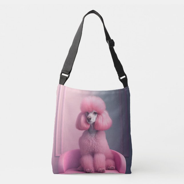 Saco de bolsa da bolsa de Poodle Rosa (Frente)