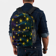 Saco de Costura Cortada com Estrelas Douradas Neon