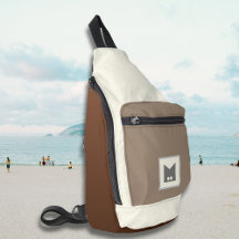 Saco de linga de corpos cruzados de betão castanho