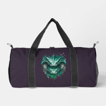 Saco de Lona com Estilo de Aquarela de Cobra Verde