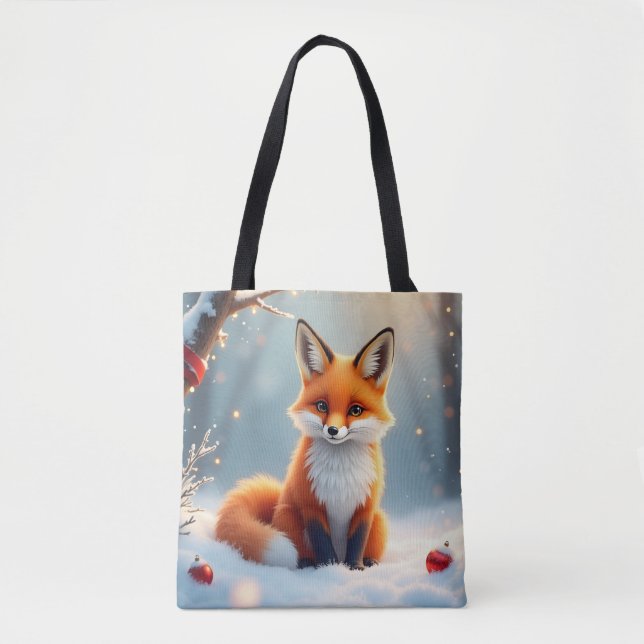 Saco de Natal de Inverno Raposa Tote (Frente)